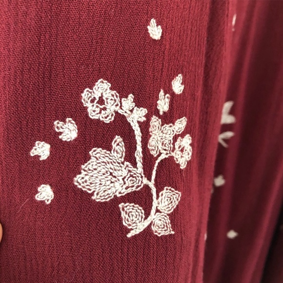 Free People Jasmine Embroidered Long Sleeve Mini Dress Size 2 - Picture 10 of 12